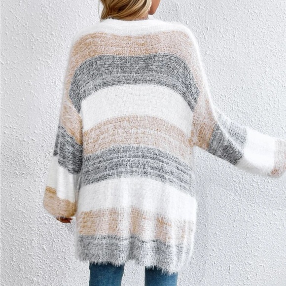 New color block open front cardigan - Picture 4 of 5